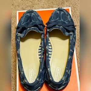 Coach Blue Denim Flats